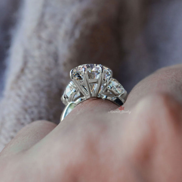 Marquise moissanite engagement ring 8.7 TCW Three stone large marquise engagement ring wedding ring women anniversary gift statement ring