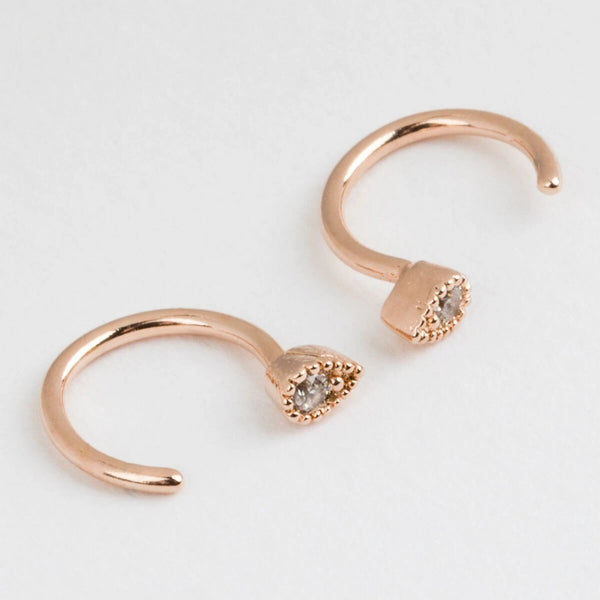 Sleeper earrings,14k solid gold huggie earrings,open hoop earrings,half hoop earrings,ear hugger earrings,gold sleeper earrings•tiny hoops