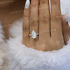 3 CT Pear shaped engagement ring,Moissanite pear hidden halo,solitaire pear cut moissanite ring,14k white gold teardrop ring,wedding ring