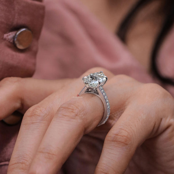 Marquise Moissanite engagement ring 8 CT Large Solitaire marquise Wedding anniversary Ring women gold cathedral big diamond cocktail ring