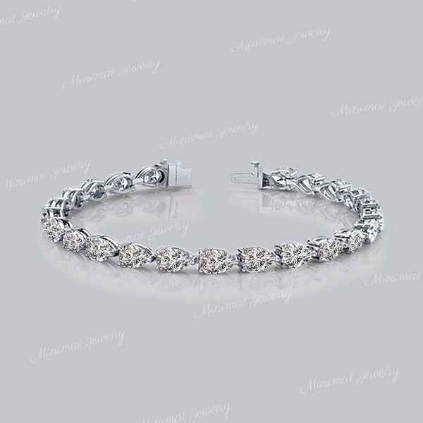pear tennis bracelet Moissanite bracelet,solid 14k gold tennis bracelet,moissanite tennis bracelet,luxury lab diamond tennis bracelet,women