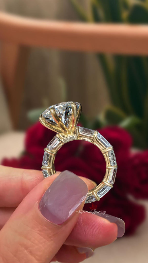 pear lab grown diamond engagement ring IGI certified 10CT large diamond pear shape ring eternity band anniversary gift wedding ring women