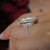 Lab Grown Diamond Emerald Cut Ring 15 CT IGI Certified diamond Engagement Ring Statement Wedding Anniversary ring halo Gold Cathedral ring