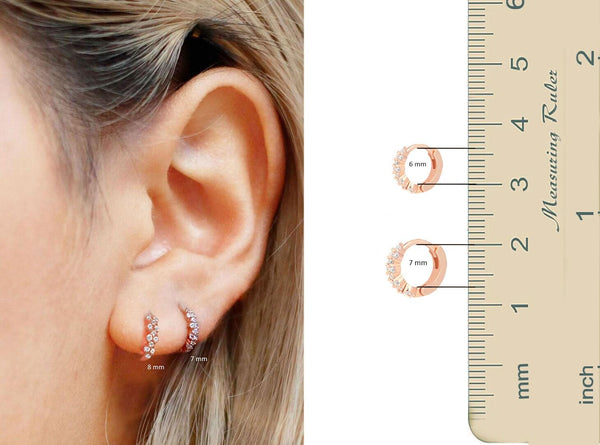 Helix hoop,diamond huggie earrings,14k solid gold hoops,huggie hoop earrings,cartilage hoop,mini•tiny hoop earrings,diamond•helix earring