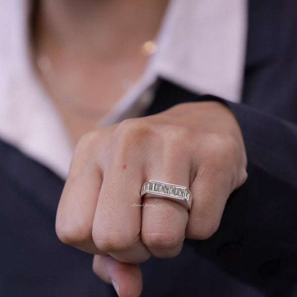 mens lab grown diamond ring wedding band unique diamond engagement ring for mens gift for him gift for husband anniversary promise ring