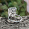 18.5CT Radiant Cut Moissanite Engagement Ring: 14k White Gold Cathedral Setting