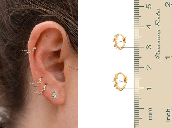cartilage hoop,huggie hoop earrings,helix hoop,helix piercing,14k solid gold,diamond huggie earrings,small diamond hoops,cartilage earring