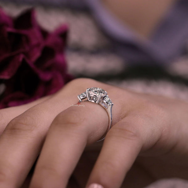 Oval lab grown diamond engagement ring platinum igi certified 1.85CT Three stone ring lab diamond bridal wedding ring women anniversary Ring