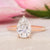 2 CT pear moissanite teardrop ring hidden halo unique pear shaped engagement ring 14k rose gold pear cut promise matching wedding ring set