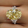 8 CT Canary yellow moissanite sapphire ring Three stone oval moissanite engagement ring yellow sapphire ring yellow diamond wedding ring