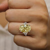8 CT Canary yellow moissanite sapphire ring Three stone oval moissanite engagement ring yellow sapphire ring yellow diamond wedding ring