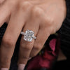 Cushion Cut Lab Grown Diamond Engagement Ring 8.5CT IGI Certified Solitaire elongated cushion large lab diamond anniversary wedding ring