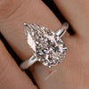 Lab Grown Diamond Ring 6CT Pear Shaped Engagement Ring Hidden Halo Solitaire IGI Certified pear cut Diamond Wedding Anniversary ring women