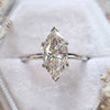Marquise Moissanite engagement ring 5.5 CT Marquise Solitaire two tone ring,Celebrity Style diamond cocktail large marquise cut Wedding Ring