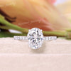 2.5 CT Oval moissanite engagement ring,white gold,claw prong,hidden halo,solitaire oval moissanite ring,wedding anniversary gift ring,women