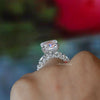 10 CT radiant moissanite engagement ring,luxury unique,hidden halo,wide band,celebrity style big large radiant cut engagement ring,wedding