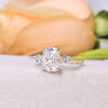 2.5 CT cushion cut engagement ring,moissanite three stone ring,pear side stone&elongated cushion moissanite ring,anniversary,wedding ring