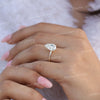 3 CT pear moissanite engagement ring hidden halo claw 4 prong solitaire pear shaped ring custome hand made classic wedding ring for women
