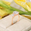 Three stone moissanite ring,2.5 CT Round brilliant engagement ring,14k rose gold,side stone pear&round triple stone ring,wedding ring,women