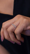 Dainty 14k Gold Lab Grown Diamond Wedding Band: Thin Stackable Ring