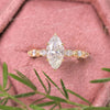 2.5CT Marquise Moissanite Engagement Ring: Hidden Halo Solitaire wedding ring 14k yellow gold