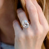 Pear Moissanite Engagement Ring Split Shank 14k Rose Gold Wedding Ring 16.5CT