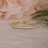 micro pave wedding band,3/4 Eternity Ring,solid 14k Gold,1.5 mm Thin wedding band,moissanite wedding band,simple,dainty stacking ring,women