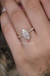 2.6 CT marquise engagement ring,moissanite marquise,solitaire ring,unique,diamond hidden halo ring,marquise cut•18k/14k•wedding ring•women