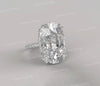 17.5 CT Old Mine Cushion Cut Moissanite Engagement Ring: Hidden Halo, Three Row Pave