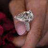 Pear Moissanite Wedding Ring large Anniversary Ring Wide Band Solitaire 10.5CT Pear Shaped Engagement Ring 9th-10th Anniversary Gift Women