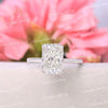 3CT Radiant moissanite engagement ring,14k white gold,hidden halo,solitaire radiant cut ring,claw prong,Cathedral ring,anniversary gift ring