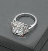Three stone engagement ring 8.5 CT cushion cut moissanite engagement ring white gold ring celebrity inspired diamond wedding ring,women