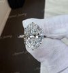 8CT Oval Moissanite Engagement Ring 14K White Gold Solitaire Wedding Ring Women Anniversary GiftLarge Diamond ring Cocktail Statement Ring