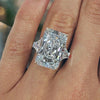 17.5 CT Radiant engagement ring Three stone moissanite trapezoid&large radiant cut moissanite engagement ring diamond cocktail wedding ring