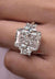 15ct Radiant Cut Moissanite Engagement Ring 14K Gold Three Stone Ring with Side Trapezoids Large Wedding Anniversary Statement Ring