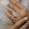 3 stone cushion cut engagement ring 17.2 TCW Shiled&Large elongated cushion cut moissanite engagement ring cocktail Three stone wedding ring