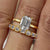 2.1 CT lab grown diamond emerald cut engagement ring set IGI certified CVD diamond bezel wedding band ring promise ring anniversary gift her
