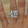 10CT Princess Cut Moissanite Engagement Ring 14K White Gold Solitaire Wedding Anniversary Ring for Women