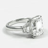 5.9 TCW Three Stone Emerald Cut Moissanite Engagement Ring,luxury celebrity style,trapezoid&big large 3 stone Emerald Cut ring,wedding ring