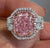 4.2CT Radiant morganite engagement ring Three stone halo rose gold Morganite ring,celebrity style moissanite&big pink morganite wedding ring