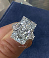 17.5 CT Radiant engagement ring Three stone moissanite trapezoid&large radiant cut moissanite engagement ring diamond cocktail wedding ring