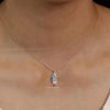 Marquise moissanite pendant necklace,18k/14k solid gold chain necklace,solitaire moissanite necklace,minimalist rose gold necklace