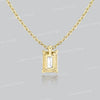 Emerlad cut moissanite pendant necklace,18k/14k solid gold chain necklace,solitaire moissanite necklace,minimalist rose gold necklace