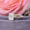2.5 CT Emerald moissanite engagement ring,simple gold band,solitaire,emerald cut moissanite ring,promise ring,wedding ring,14k yellow gold