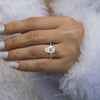 3 CT pear shaped engagement ring,moissanite,unique vintage style engagement ring,hidden halo,solitaire,pear moissanite ring,wedding ring