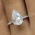 3 CT Pear shaped engagement ring,Moissanite pear hidden halo,solitaire pear cut moissanite ring,14k white gold teardrop ring,wedding ring