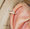 diamond helix hoop,14k solid gold hoops,diamond huggie hoop earrings,diamond,helix earring,cartilage earring•cartilage hoop•helix piercing