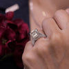 Emerald Cut Moissanite Ring Hidden Halo Split Shank 8ct Emerald Cut Engagement Wedding Ring Statement Cocktail Ring anniversary ring women