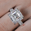 9 CT large Asscher cut engagement ring wide band hidden halo channel set asscher cut moissanite ring big diamond cocktail ring wedding ring