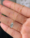 Marquise moissanite pendant necklace,18k/14k solid gold chain necklace,solitaire moissanite necklace,minimalist rose gold necklace